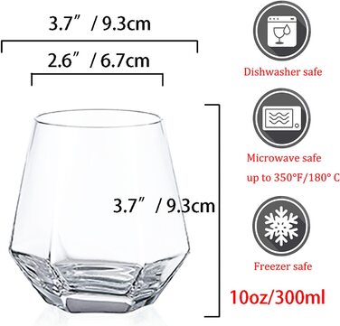 Скроні склянки віскі склянки віскі Стакан унікальний геометричний похилий стакан для віскі 6-ї серії, кришталеве скло Diamond Whyski