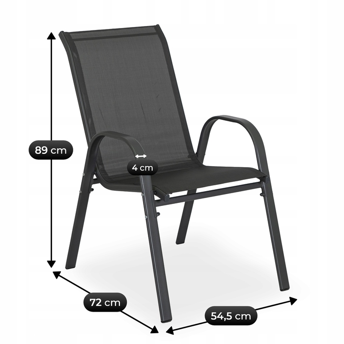 Комплект садових меблів MEBEL ELITE, тканина, чорний, 8 предметів