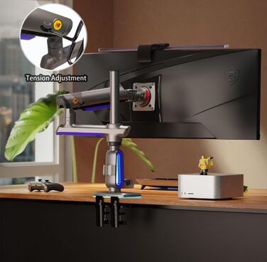 Кріплення для монітора NB Ergonomic RGB, 32-60 дюймів, плоске/вигнуте, максимальне навантаження 20 кг, VESA 75/100 мм (темно-синій)