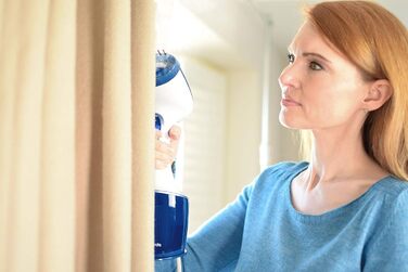 Відпарювач для одягу Morphy Richards 361000 Hand Held, нержавіюча сталь/пластик, 260 л, білий/блакитний