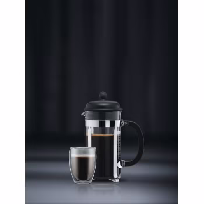 Кавник френч-прес Bodum Caffettiera, 1 л, чорний (1918-01), Чорний, 1000