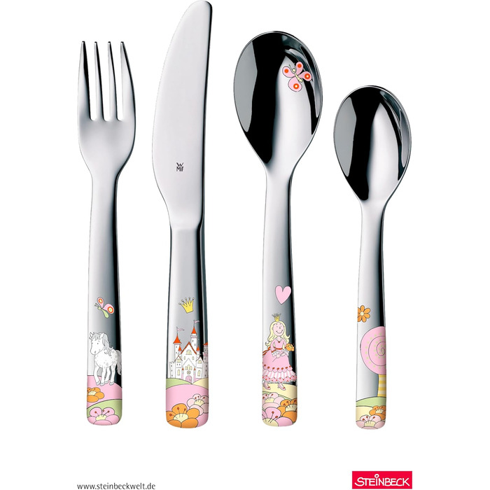 Дитячий столовий набір WMF Prinzessin Anneli з гравіюванням імені. Персоналізований подарунковий набір для хлопчиків та дівчаток. Ідеальний для хрещення.