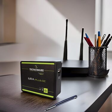 Mini UPS Tecnoware ERA Plus DC для WiFi, модему, відеоспостереження: Powerbank 5200mAh, захист від стрибків напруги та відключень (до 240 хв)