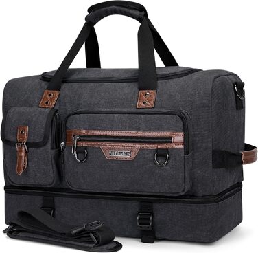 Дорожня сумка WITZMAN Canvas Weekender 30 л з відділенням для взуття (A8010, чорна)