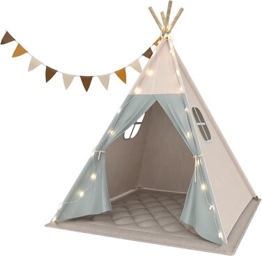Дитяче намет Tipi, миється, з підсвічуванням, подушкою та сумкою для перенесення. Ідеальний для дівчаток та хлопчиків