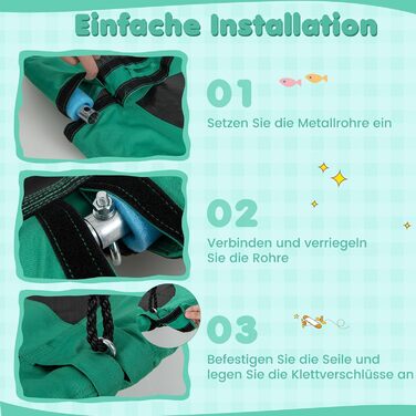 Шоукель-гніздо COSTWAY, дитяча гойдалка, гойдалка на дерево, гойдалка-лебідь, кругла гойдалка для дому та вулиці, Ø 100 см (зелена)