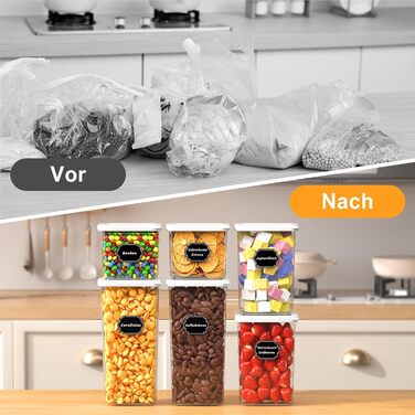 Герметичні контейнери для зберігання продуктів з кришкою (12 шт., до 1,8 л)