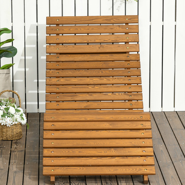 Outsunny шезлонг, шезлонг, садовий шезлонг для басейну, балкон до 120кг, виготовлений з масиву тикового дерева 66x170x77см