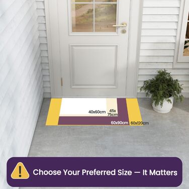 Килимок для дому та вулиці DEXI, 60 x 90 см, антиковзаючі, миється, вологостійкий, сірий