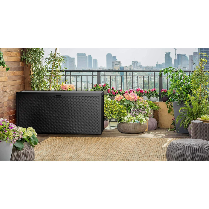 Ящик для зберігання Koll Living 270л з ручками та колесами для подушок, садових інструментів та іграшок - водонепроникний, вентильований