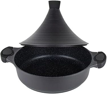 Тажин агадірський, 32 см, кераміка, чорний - для приготування марокканських страв