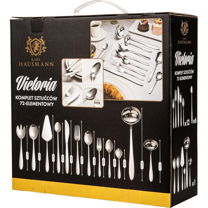 Набір столових приборів Karl Hausmann на 12 осіб (72 шт.) - нержавіюча сталь, безпечний для миття в посудомийній машині
