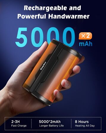 EasyAcc Портативний акумуляторний гріє рукавичка, чорний - великий