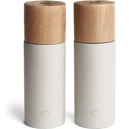 Набір з 2 мельниць для спецій SPRINGLANE: сіль та перець, з бука та бетону, регульований млин, скандинавський дизайн (сірий)