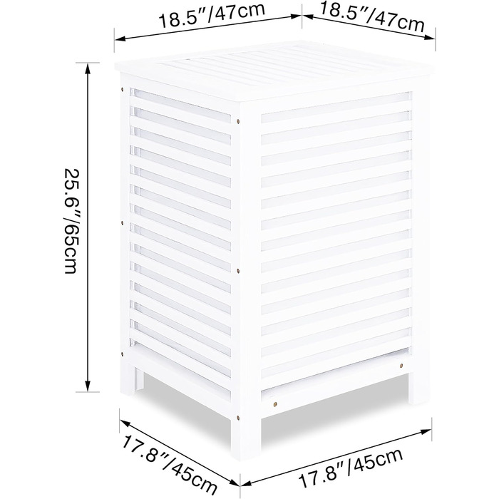 SMIBUY Великий кошик для білизни з бамбука з кришкою для зберігання одягу, іграшок та рушників (горіх) (білий)