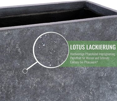 Планцверк® Горщик для рослин з фібергласу конічної форми 70x33x33см, стійкий до погодних умов, преміум-якість, імпрегнація Lotus-Effekt, 70см - (Lava Anthrazit, 50см - Lava Anthrazit)