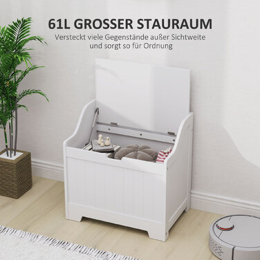 Ящик для зберігання з кришкою, дерев'яний, великий об'єм, сучасний дизайн, білий