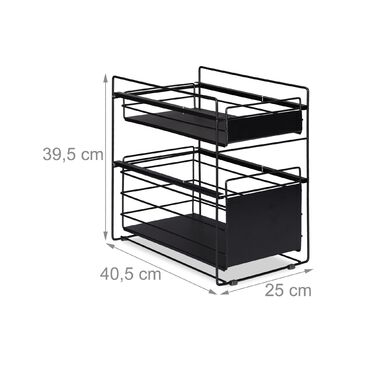 Поличка з висувними ящиками Relaxdays з 2 кошиками