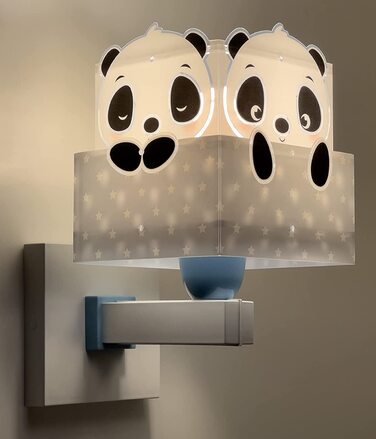 Дитячий настінний світильник Dalber, настінний світильник для дітей, настінний світильник із зображенням хмар, тварин, панди, ведмедя, панди, синього кольору