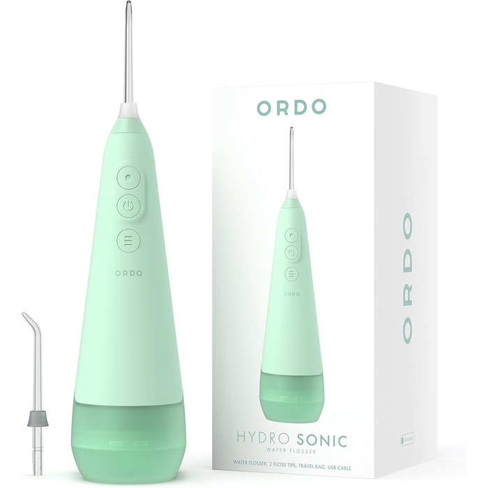Іригатор Ordo Munddusche: бездротовий, 3 режими, портативний, перезаряджається, IPX7, рекомендований стоматологами (м'ятний)