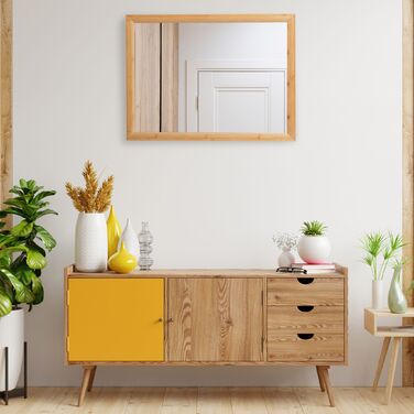 Дзеркало для стіни Relaxdays з бамбуковим обрамленням