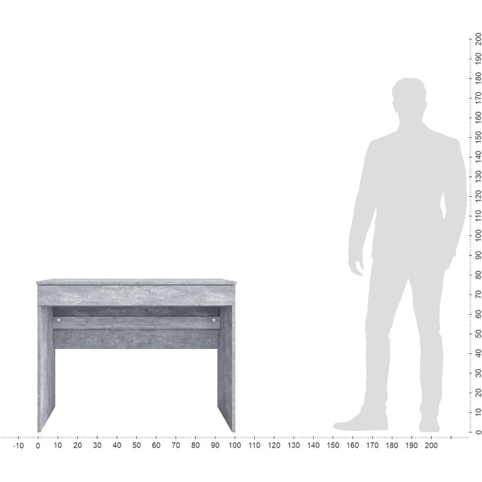 Письмовий стіл з 1 шухлядою - 100 x 53 x 76 см Офісний стіл Комп'ютерний стіл Невеликий робочий стіл Офісний стіл для ПК Дитячий стіл з місцем для зберігання (бетон)