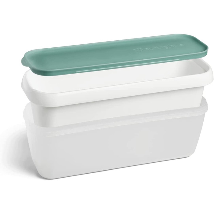 Контейнер для льоду SPRINGLANE з 2 контейнерів для морозива об'ємом 1 л, контейнери для зберігання, банки для заморозки, контейнери для морозива харчової якості, що не містять бісфенолу А (контейнери для порцій Mint)