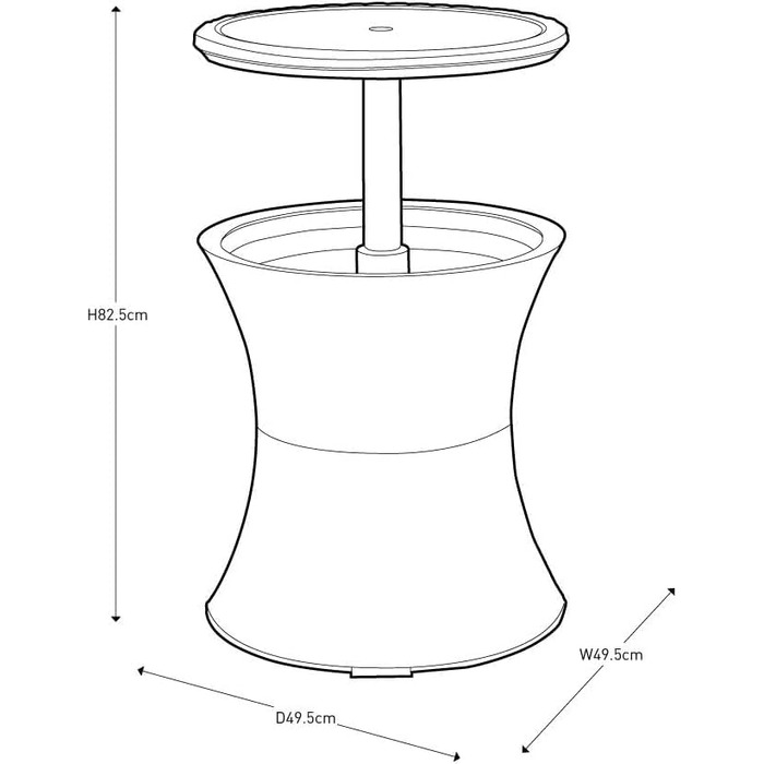 Столик-холодильник Keter Pacific Cool Bar: 3-в-1 (стіл, журнальний столик, кулер) для відпочинку на відкритому повітрі, 30л, колір коричневий