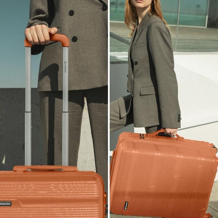 Набір валіз NUMADA Upfly T10 3 шт. (55x40x20, 66x44x26, косметичка). ABS, помаранчевий