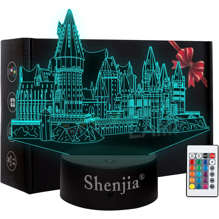 Лампа Shenjia Harry Potter Hogwarts - RGB світлодіод для дитячої кімнати, подарунок для шанувальників, 3D