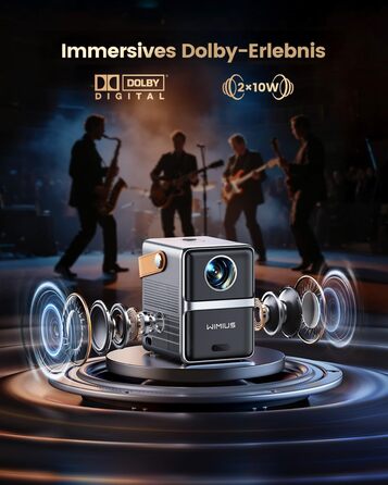 Проектор Mini Beamer 4K Smart з WiFi6, Bluetooth, Dolby Audio, підтримкою Netflix, автофокусом та вертикальною корекцією, сірий