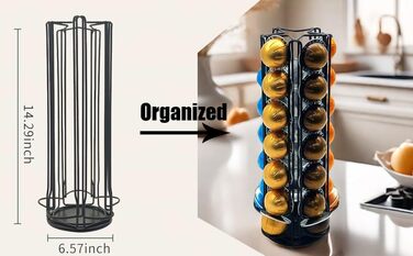 Тримач для капсул Vertuo MaxMiuly (35 шт), обертається, для зберігання капсул кави Vertuo, сумісний з Nespresso (Чорний)