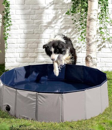 Басейн для собак Water Fun, Ø 120 см, висота 30 см, пластик, сірий/синій Немає подробиць