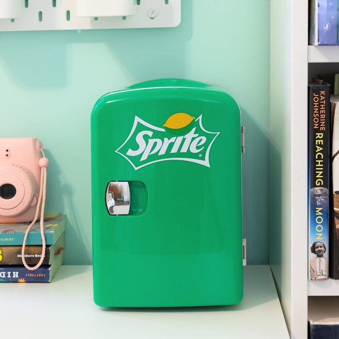 Міні-холодильник Coca Cola Sprite 4L для спальні, 6 банок: продукти, напої, діти, дім, авто, подорожі, 12V, переносний, зелений