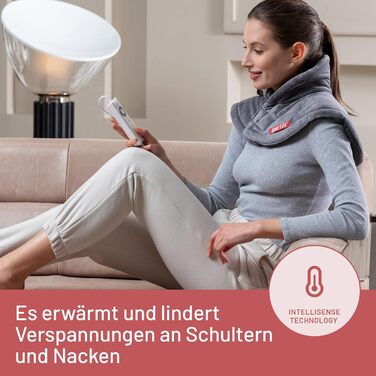 Грелка для шиї та плечей Imetec Intellisense: 5 температур, електрозахист, швидко гріє, пральна машина, 47x52 см