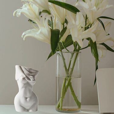 Ваза для квітів Cutfouwe C сучасна 10х18,5 см біла