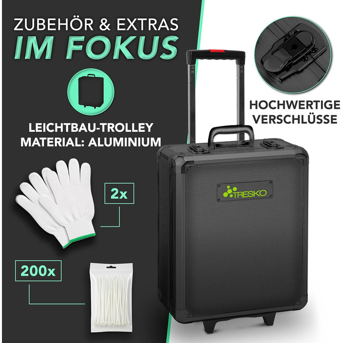 Набір інструментів TRESKO 1400 предметів у кейсі: професійний валіза з інструментами з Cr-V сталі (зелений)