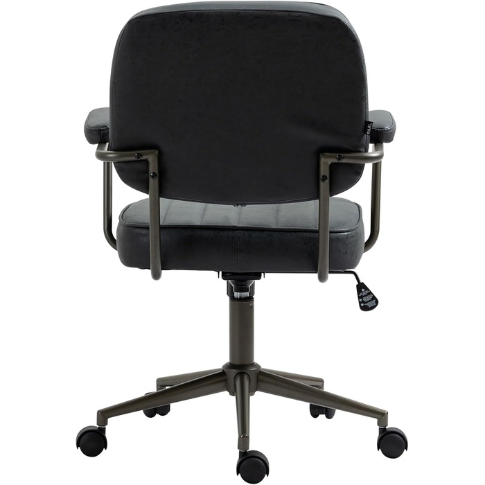 Ергономічне крісло для офісу CLP Natrona I з регулюванням висоти, поворотне на 360°, з функцією гойдання, з м'яким сидінням та легкопрохідними роликами, колір: античний чорний