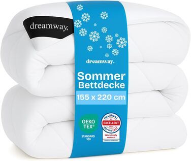 Ковдра DREAMWAY 200x220 см, 450gsm, тепла зимова ковдра, біла. Підходить для дітей та дорослих.