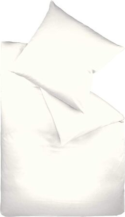 Сатинова постільна білизна fleuresse Mako Colours колір натуральний білий 1109 (розмір 155 х 200 см наволочка 80 х 80 см)