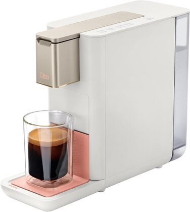 Кавомашина Tchibo Qbo ICONIC Pantone™ Premium з 16 капсулами для еспресо, кави та великої кави, компактний інноваційний дизайн (Muted Clay, Qbo ICONIC + 16 капсул)