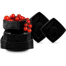 Набір посуду Konsimo на 12 персон EPIRI Modern Plate Set 36 предметів Столовий сервіз - Сервіз та набори посуду - Комбіноване обслуговування 12 осіб - Сімейне обслуговування - Тарілки для посуду (глянцеві чорні, 6 персон)