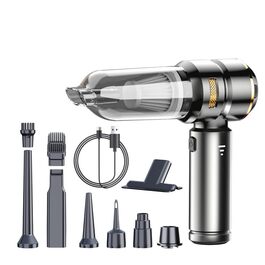 Ручний бездротовий пилосос 25000 Па з HEPA-фільтром, потужний акумуляторний пилосос для автомобіля та дому, чорний