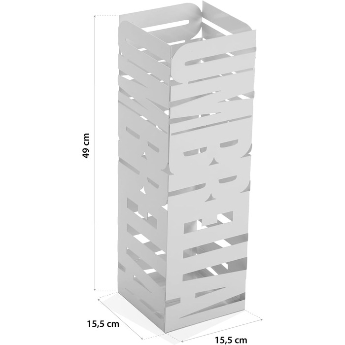 Підставка для парасоль під стійкою, Ingolstadt, біла, метал, 49 x 15,5 x 15,5 см