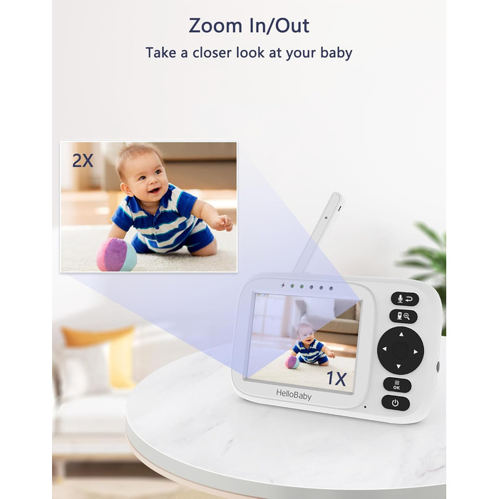 Відеоняня HelloBaby HB2438-2 з 2 камерами, 3.2