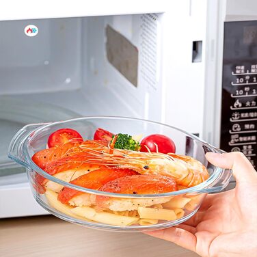 Скляна форма для запікання Retoo 1,5 л, термостійка, універсальна, можна мити в мікрохвильовій печі та посудомийній машині