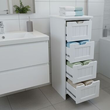 Шафка для ванної кімнати Relaxdays з 4 висувними ящиками