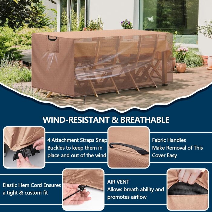 Захисний чохол для садово-патіо меблів, водонепроникний, 420D Oxford, Anti-UV, 90x90x90 см