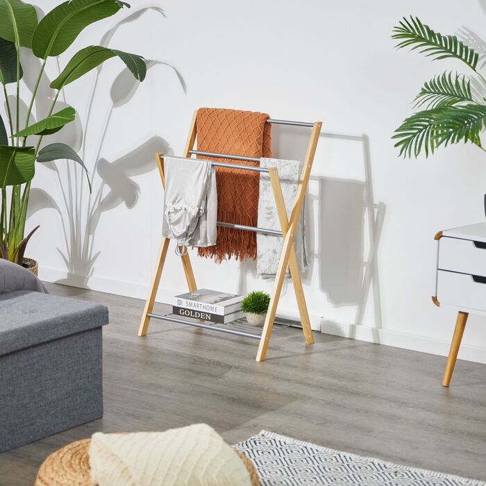 Підставка для рушників Relaxdays з поличкою, бамбук