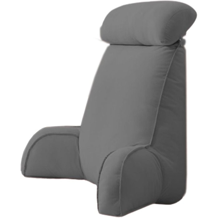 Крісло-мішок велике для читання, з підтримкою попереку, з підстаканником для перегляду телевізора, читання, роботи, ігор, 75 x 40 x 55 см, темно-сірий